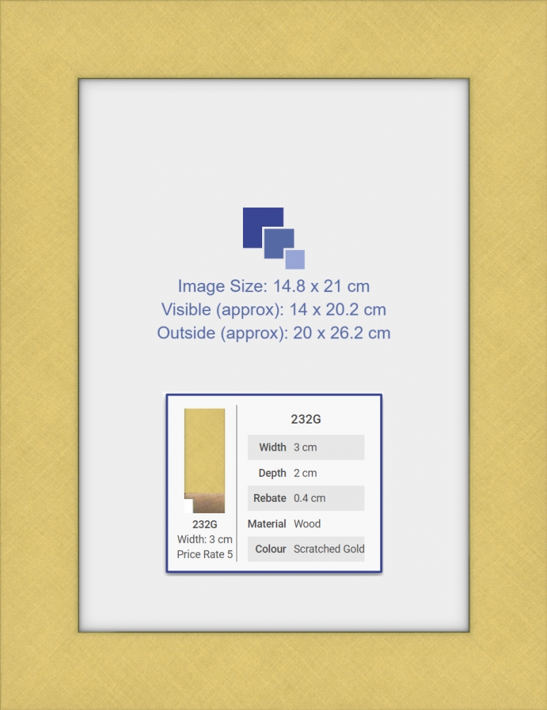 A5 Certificate frame Gold