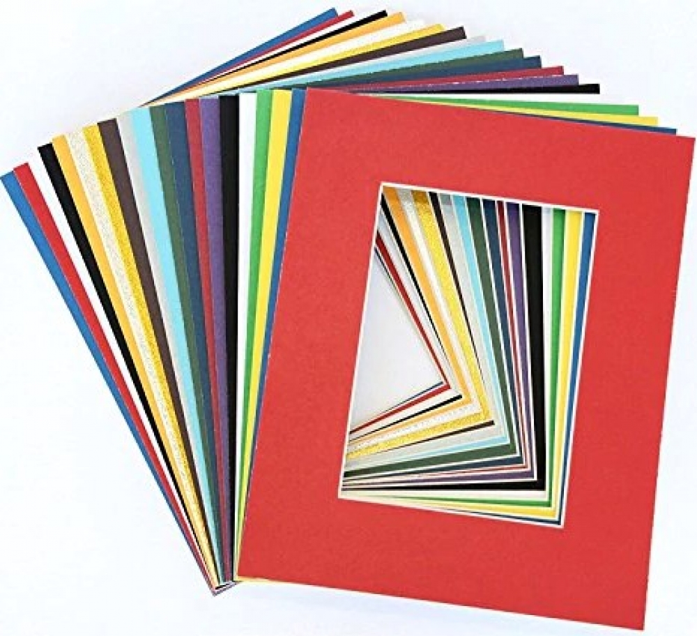 Pack of 20 Mixed Colour Mats 8x10 inch for 4x6 inch Photo