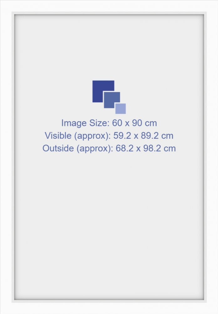 60x90cm poster frame White Bev 4.5cm
