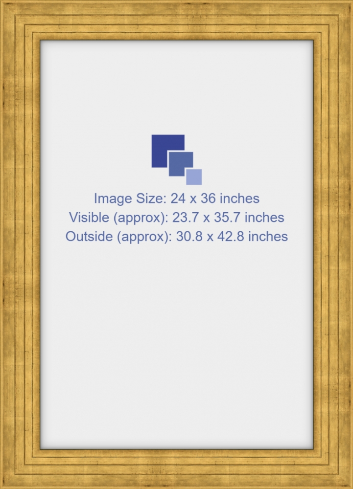 24x36 Inch Photo Frame Gold Antique Stair Style 9cm (591G)