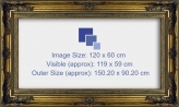 Baroque Classic Antique Ornate Frame - Inner Size Fits 120 x 60cm