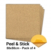 Adhesive Cork Sheets 500x500x6mm - Pack of 4