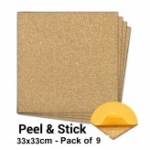 Adhesive Cork Sheets 330x330x6mm - Pack of 9