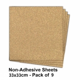 Non-Adhesive Cork Sheets 330x330x6mm - Pack of 9
