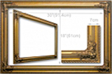Empty Gold Ornate Baroque Frame I - Inner Size Fits 91.5 x 61cm