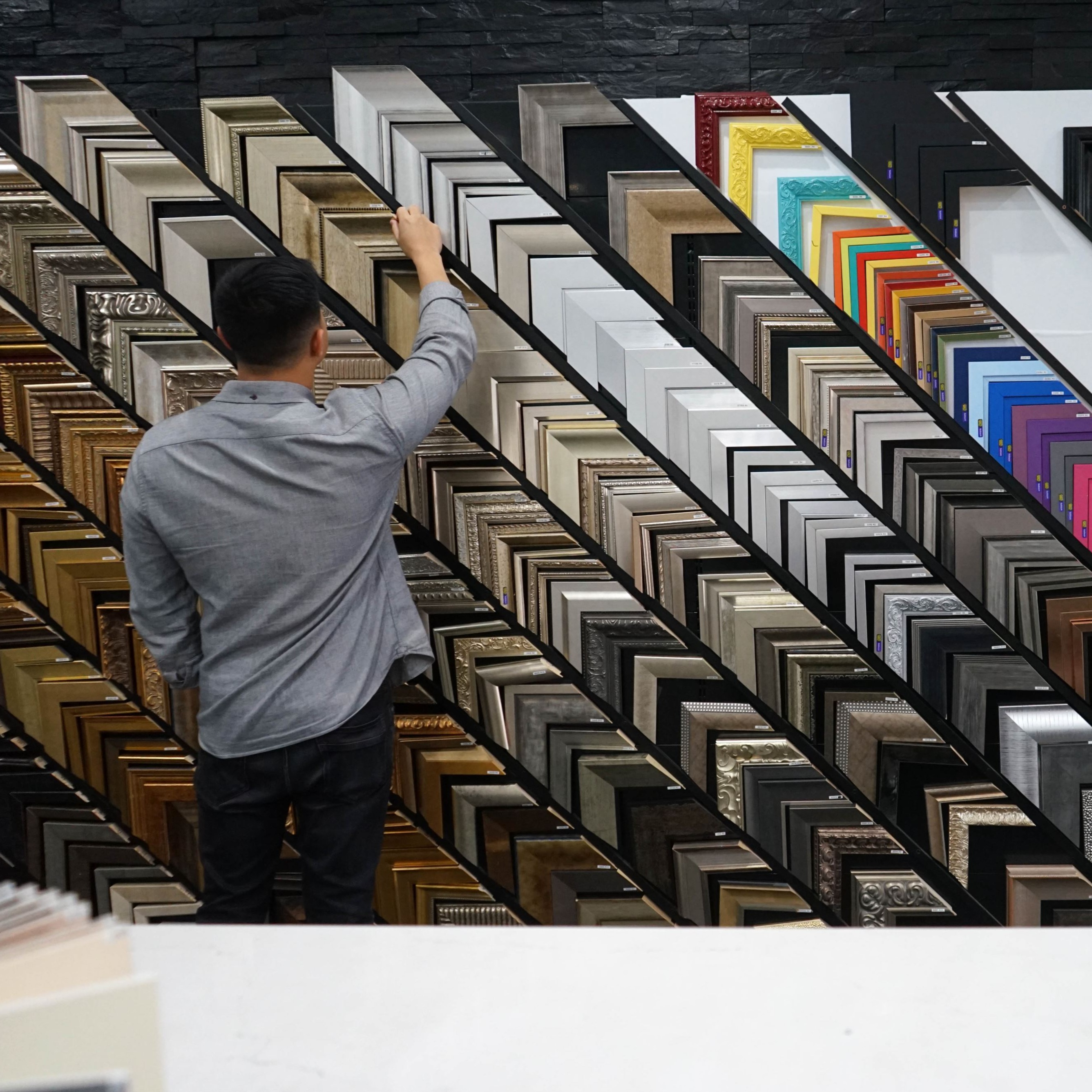 Choose from a range of over 200 picture frames to have custom made for you to any size
